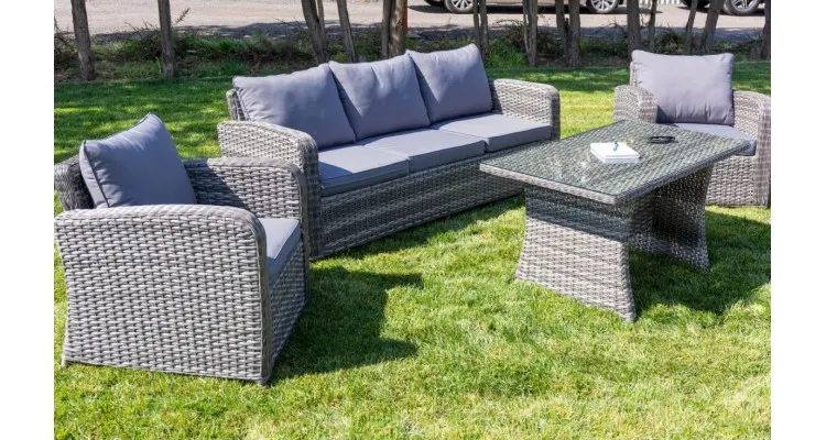Set mobilier premium de terasa Monaco, ratan sintetic — imaginea 3