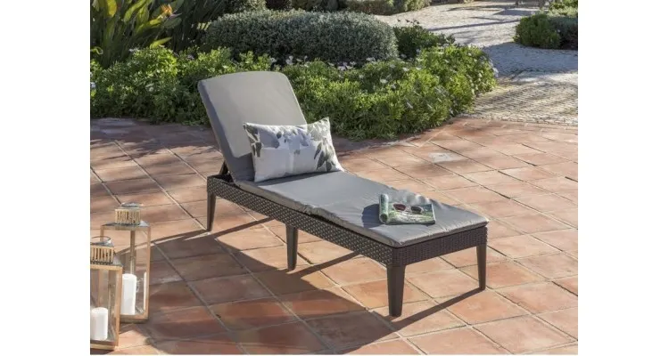 Sezlong gri cu perne Jaipur,Keter — imaginea 2