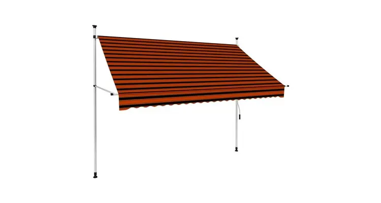 Copertina retractabila manual, portocaliu si maro, 250 cm