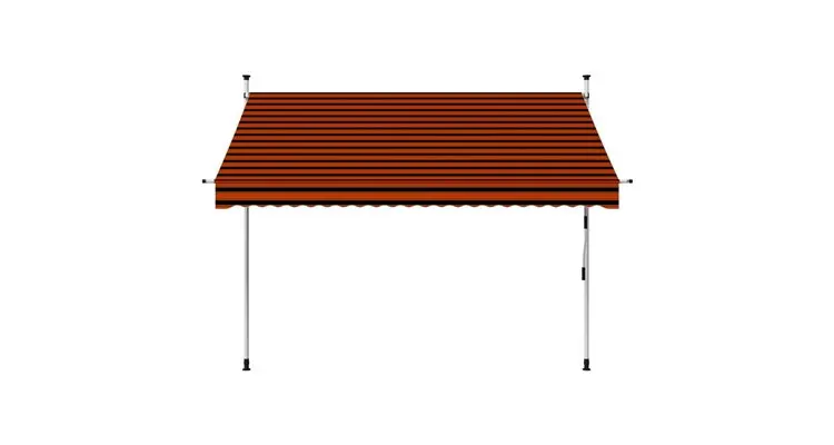 Copertina retractabila manual, portocaliu si maro, 250 cm — imaginea 2