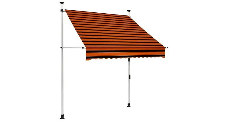 Copertina retractabila manual, portocaliu si maro, 150 cm