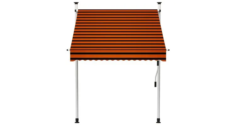 Copertina retractabila manual, portocaliu si maro, 150 cm — imaginea 2
