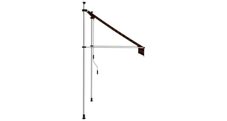 Copertina retractabila manual, portocaliu si maro, 150 cm — imaginea 3