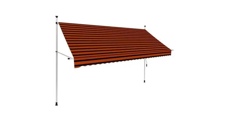 Copertina retractabila manual, portocaliu si maro, 300 cm