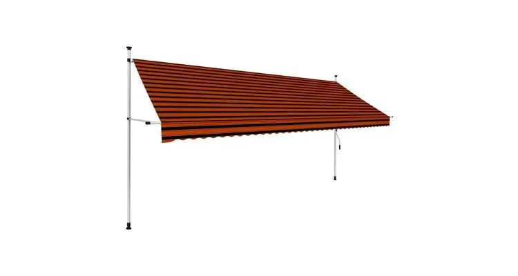 Copertina retractabila manual, portocaliu si maro, 400 cm