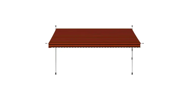Copertina retractabila manual, portocaliu si maro, 350 cm — imaginea 2