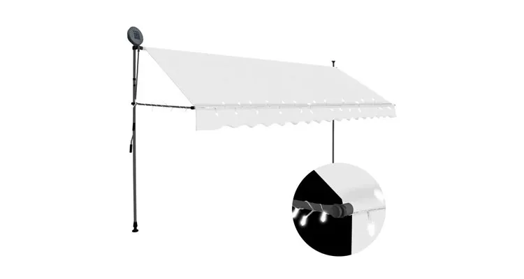 Copertina retractabila manual cu led, crem, 400 cm