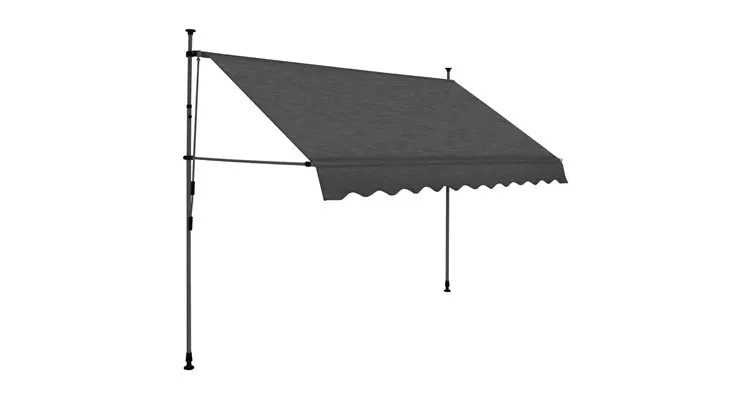 Copertina retractabila manual cu led, antracit, 250 cm — imaginea 2