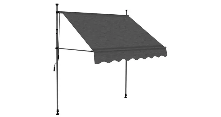 Copertina retractabila manual cu led, antracit, 100 cm — imaginea 2