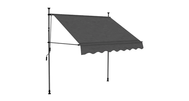 Copertina retractabila manual cu led, antracit, 150 cm — imaginea 2