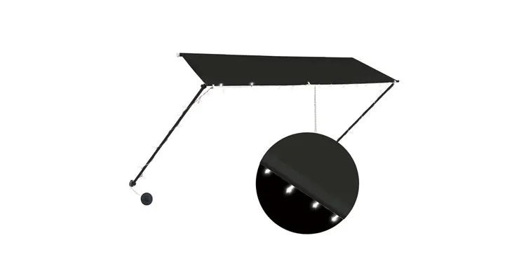 Copertina retractabila cu led, antracit, 300 x 150 cm