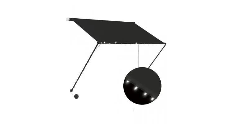 Copertina retractabila cu led, antracit, 200 x 150 cm