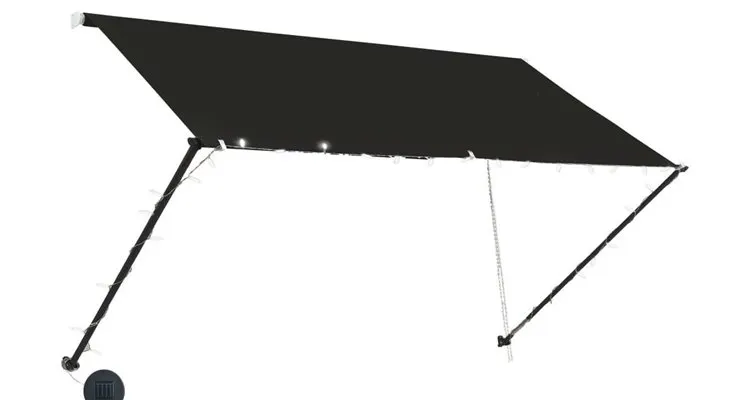 Copertina retractabila cu led, antracit, 250 x 150 cm — imaginea 3