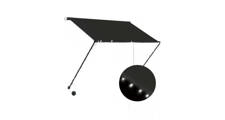 Copertina retractabila cu led, antracit, 100 x 150 cm
