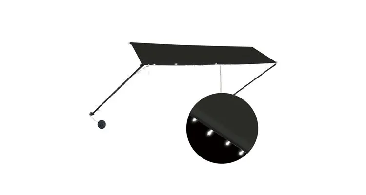 Copertina retractabila cu led, antracit, 350 x 150 cm