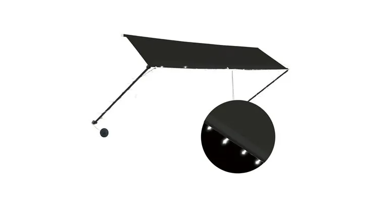 Copertina retractabila cu led, antracit, 400 x 150 cm