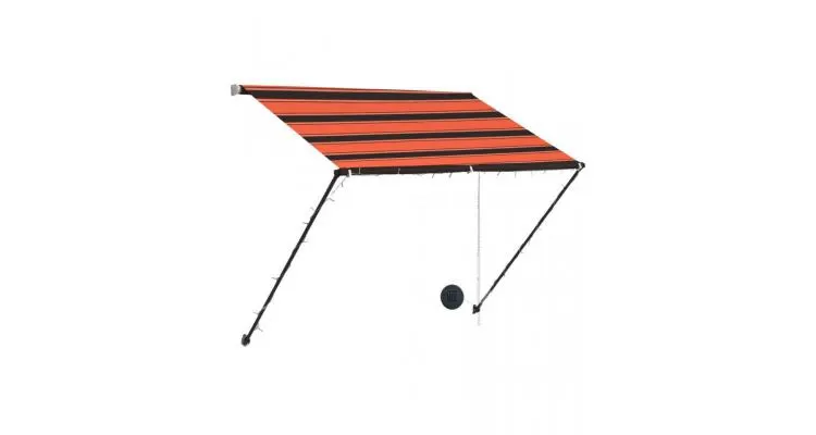 Copertina retractabila cu led, portocaliu si maro, 150 x 150 cm — imaginea 2