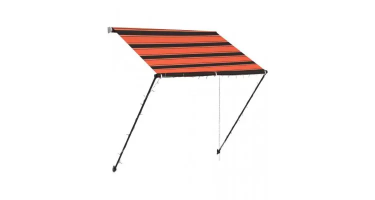 Copertina retractabila cu led, portocaliu si maro, 150 x 150 cm — imaginea 3