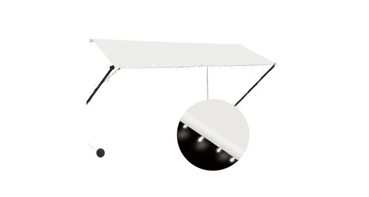 Copertina retractabila cu led, crem, 300 x 150 cm