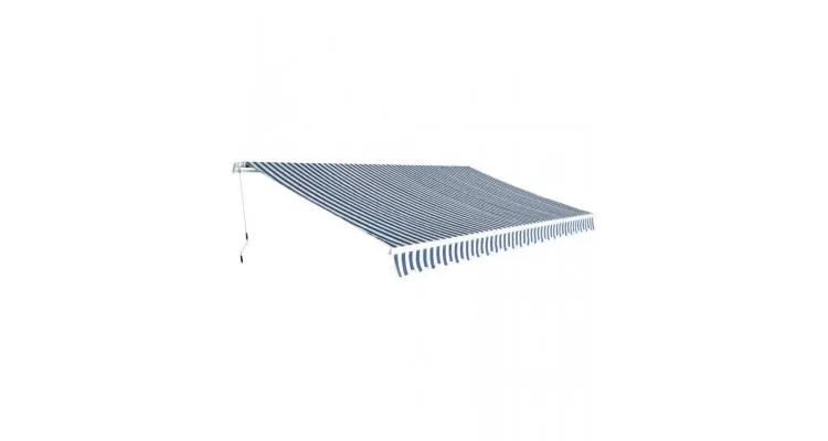 Copertina pliabila, actionata manual, albastru/alb, 500 cm