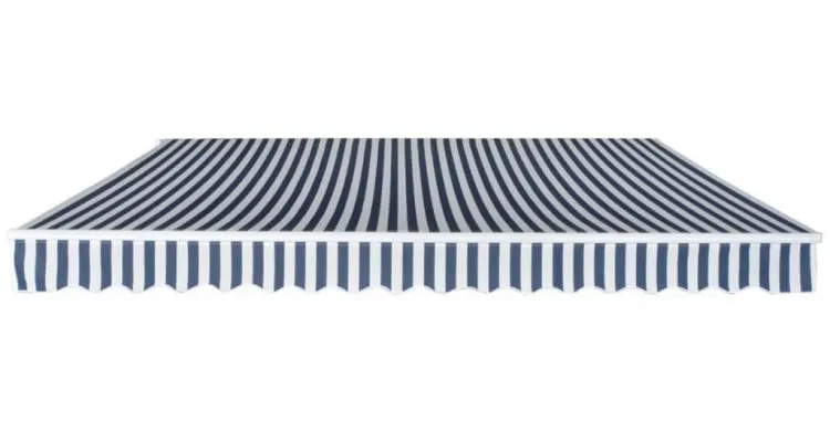 Copertina pliabila cu actionare manuala, albastru/alb, 400 cm — imaginea 3