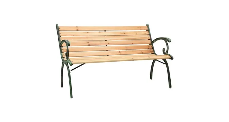 Banca de gradina, 123 cm, fonta si lemn masiv de brad