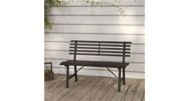 Banca de gradina, negru, 110 cm, otel
