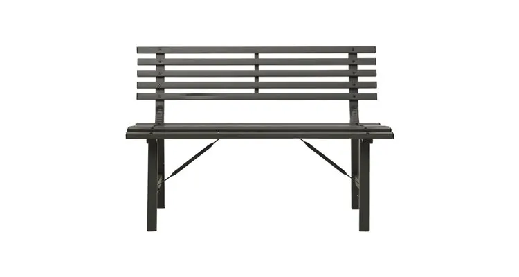 Banca de gradina, negru, 110 cm, otel — imaginea 3