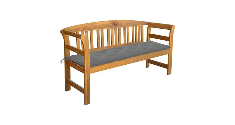 Banca de gradina cu perna, 157 cm, lemn masiv de acacia