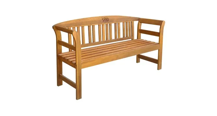 Banca de gradina cu perna, 157 cm, lemn masiv de acacia — imaginea 2