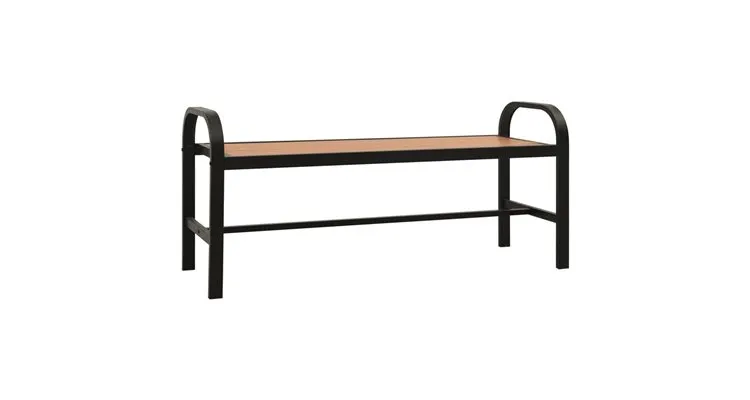 Banca de gradina, maro si negru, 124,5 cm, otel si wpc — imaginea 2
