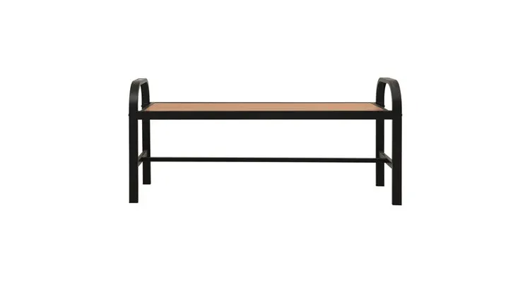 Banca de gradina, maro si negru, 124,5 cm, otel si wpc — imaginea 3