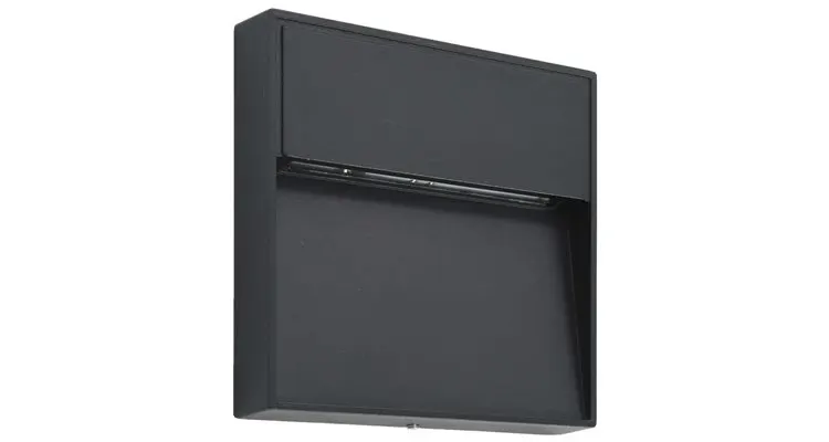 Lampi de perete led de exterior, 2 buc., negru, 3 w, patrat — imaginea 3