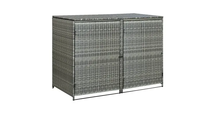Magazie dubla pentru pubele, antracit, 148x77x111 cm, poliratan