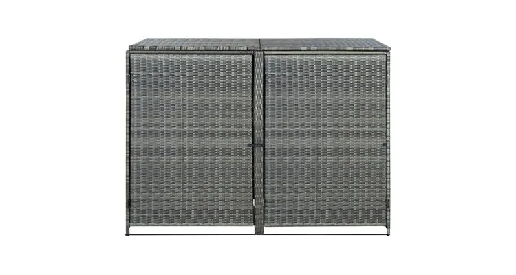Magazie dubla pentru pubele, antracit, 148x77x111 cm, poliratan — imaginea 3