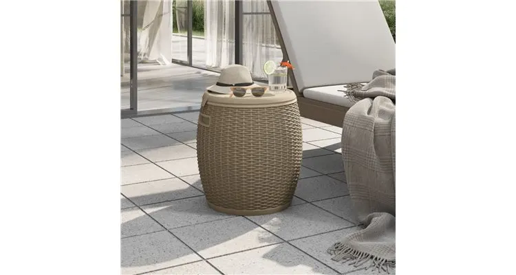 Cutie depozitare de gradina 4 in 1, maro deschis, polipropilena — imaginea 2