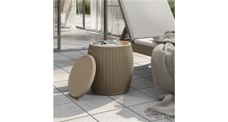 Cutie depozitare de gradina 4 in 1, maro deschis, polipropilena — imaginea 3