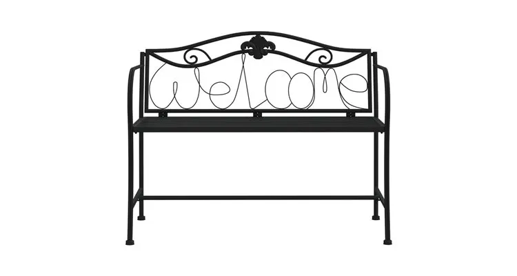 Banca de gradina cu 2 locuri, negru, 104 cm, otel — imaginea 3