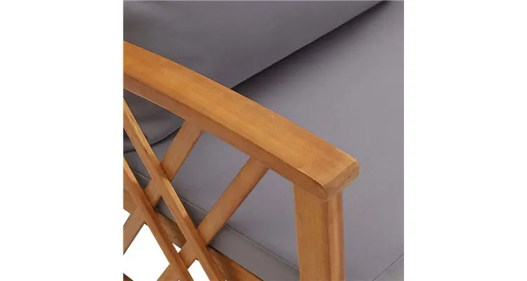 Set mobilier gradina cu perne, 5 piese, lemn masiv de acacia — imaginea 5