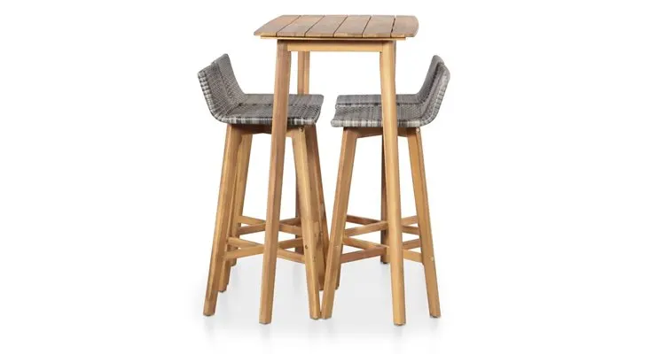 Set mobilier de exterior, 5 piese, lemn masiv de acacia — imaginea 3
