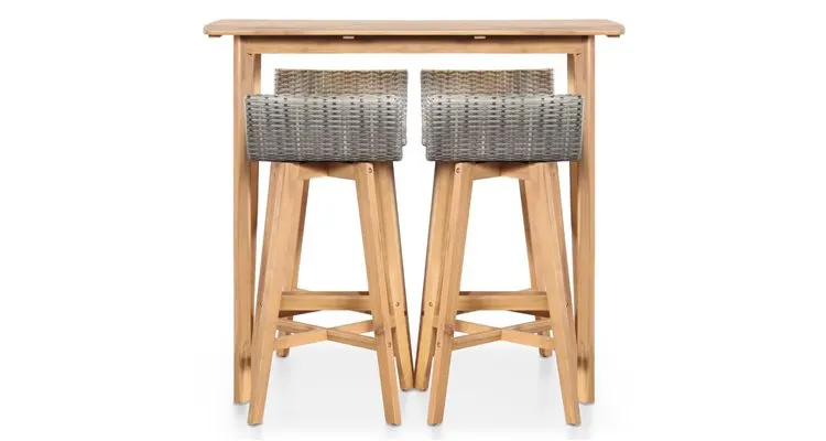 Set mobilier de exterior, 5 piese, lemn masiv de acacia — imaginea 4