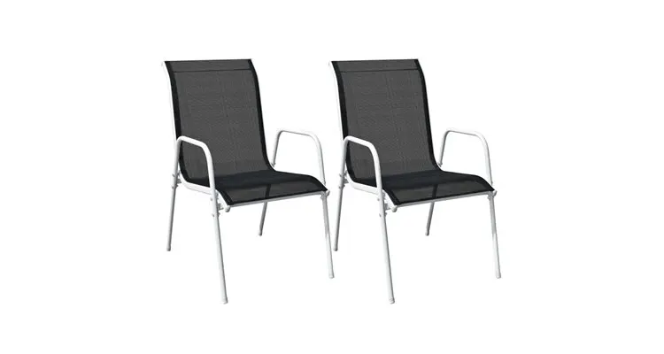 Set mobilier bistro, 3 piese, negru, otel — imaginea 5