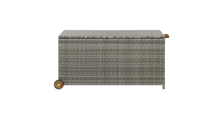 Lada depozitare gradina, gri deschis, 120x65x61 cm, poliratan — imaginea 2