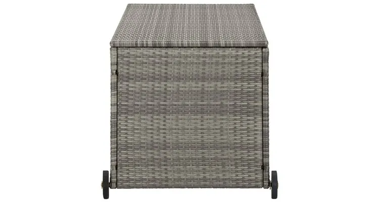 Lada depozitare gradina, gri deschis, 120x65x61 cm, poliratan — imaginea 3