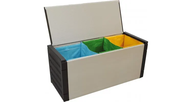 Cos de deseuri pentru gradina, gri, 85x34x40 cm