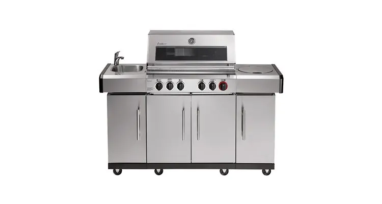 Bucatarie pe gaz, 4 arzatoare inox, arzator infrarosu, grile fonta, Enders Kansas Pro 4 SIK Profi Turbo 8708