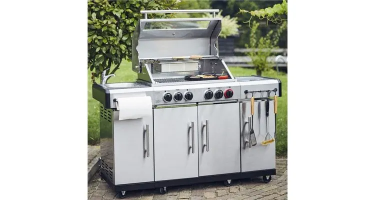 Bucatarie pe gaz, 4 arzatoare inox, arzator infrarosu, grile fonta, Enders Kansas Pro 4 SIK Profi Turbo 8708 — imaginea 3