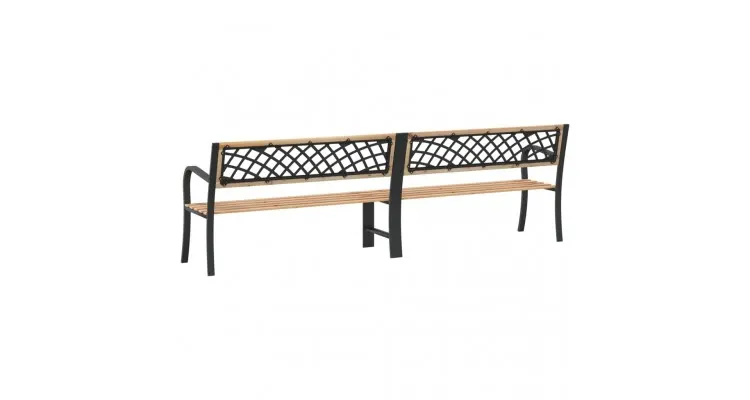 Banca dubla de gradina, 238 cm, lemn de brad chinezesc — imaginea 4