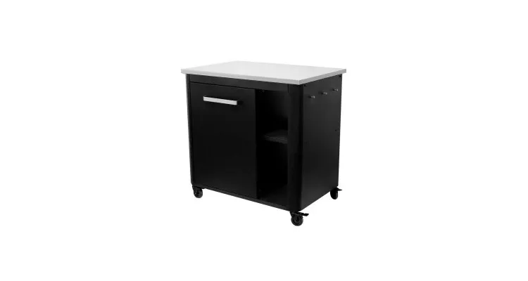Modul bucatarie de exterior cu o usa si un raft lateral, cu blat de lucru din inox Cozze negru 90x60x90 cm 90527 — imaginea 2