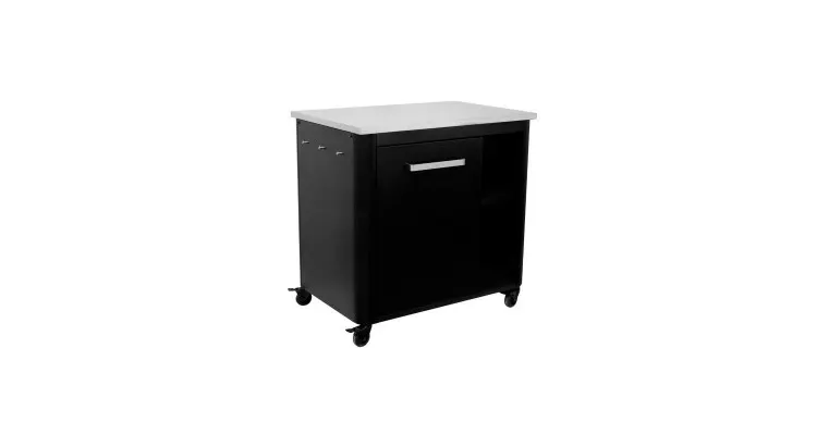 Modul bucatarie de exterior cu o usa si un raft lateral, cu blat de lucru din inox Cozze negru 90x60x90 cm 90527 — imaginea 3